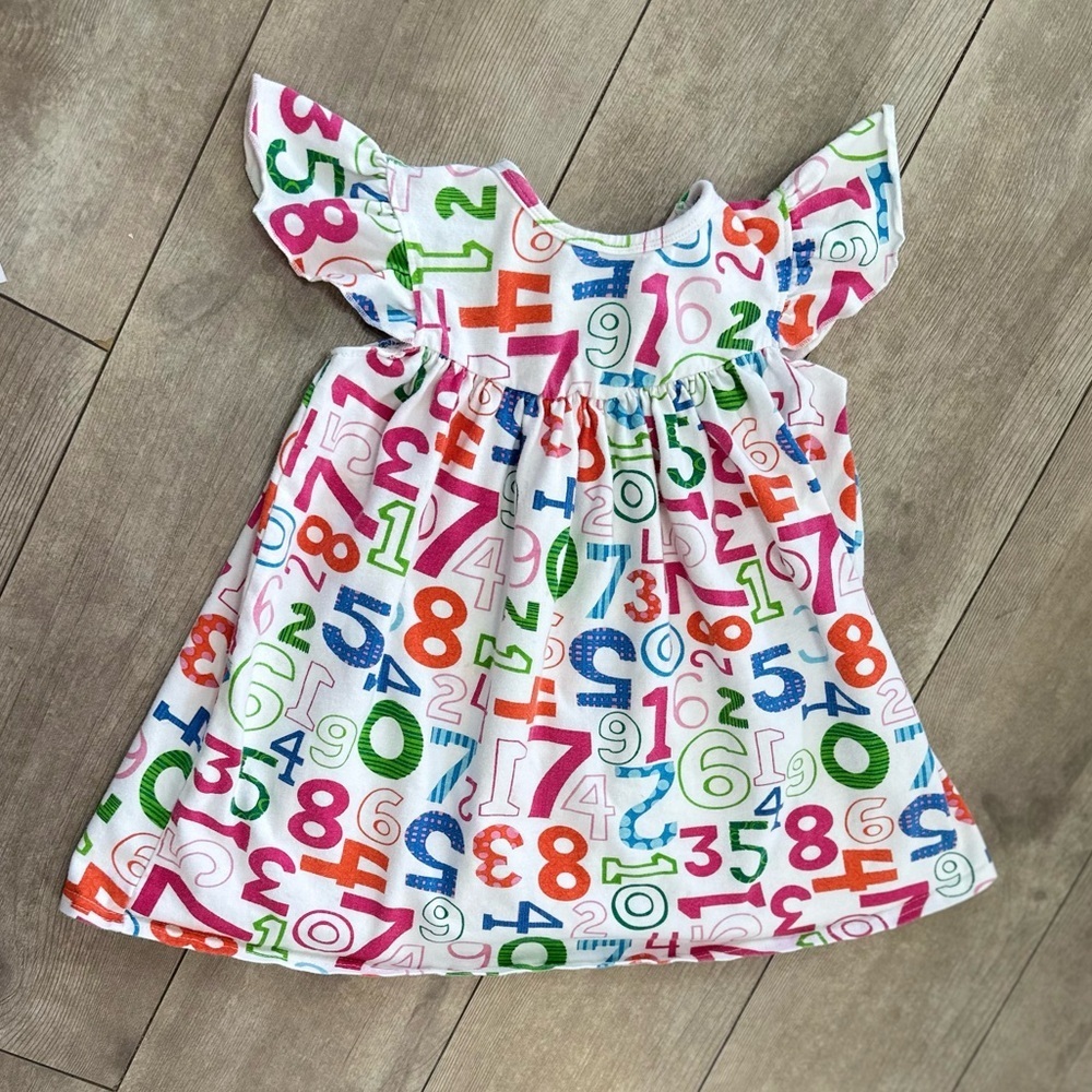 Boutique Toddler Girl Back to School Dress Toddler Girl Size 4T Colorful Numbers - Picture 2 of 8